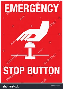Emergency Stop Button Wall Sign Vector Stock Vector (Royalty Free) 1535099066 | Shutterstock