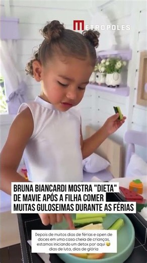 Bruna Biancardi mostra “dieta” de Mavie após a filha comer muitas guloseimas durante as férias