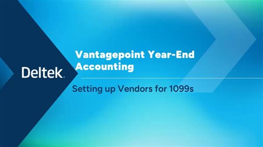 Deltek Vantagepoint 2025 Accounting Year-End Video - Setting up Vendors for 1099s