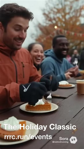 Kick off Thanksgiving the best way we know how: running pumpkin pie! 🦃 Join us for the Holiday Classic 5K/10K on Thanksgiving Day. Every participant gets a race T-shirt, finisher medal, and pumpkin pie at the finish line. Bring your friends, family, and your best turkey trot energy. 👉 Register now at rrrc.run/events | Red Rock Running Company