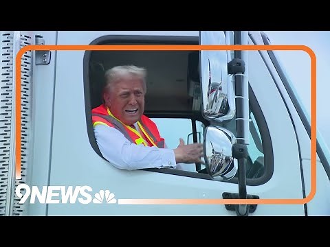 Donald Trump Rides Trash Truck After 'Garbage' Comments by Biden