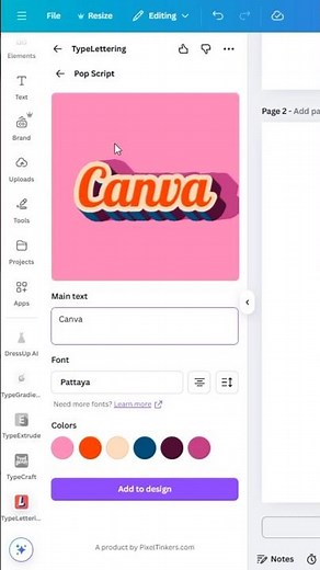 How to Make Bold Script & Pop Script Text with Type Lettering in Canva | Creative Text Tutorial 🎨✨