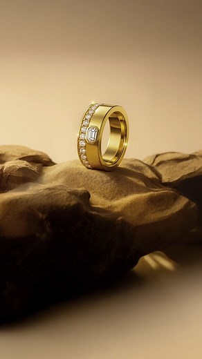 Bold. Refined. Unforgettable. Elevate your style with our classic gold band, accented with brilliant diamonds – a timeless symbol of strength and elegance. . . . #brownleejewelers #diamonds #jewelry #diamondring #weddingband #bands #BrownleeJewelers | Brownlee Jewelers