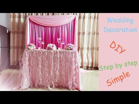 How To Make Swag Backdrop / Swag Backdrop and Ruffle Table Setting / Wedding Backdrop