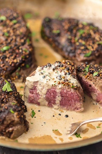 Peppercorn Steak with Brandy Cream Sauce Recipe - The Cookie Rookie®