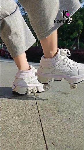 wheeled roller shoes that can be used for both skating and walking is really fun!
