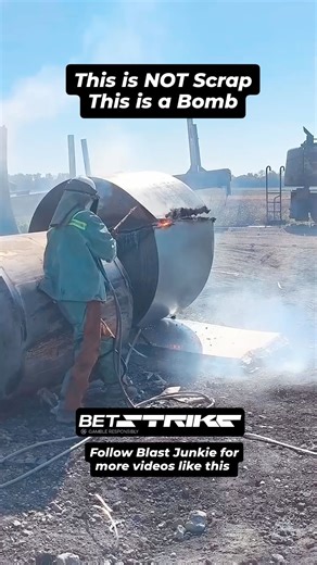 The exact moment a 'clean' tank shows its true colors. ​If you work in demolition, scrap, or industrial maintenance, SAVE THIS POST. This explosion is the #1 silent killer in our industry. What you're seeing is not a structural failure; it's the instantaneous ignition of residual flammable vapors—gases the human eye can't see, that water rinsing can't fully remove. ​The Fatal Mistake (cutting/welding) to a closed vessel that hasn't been properly Gas-Freed and Certified by a Competent Person. Rin