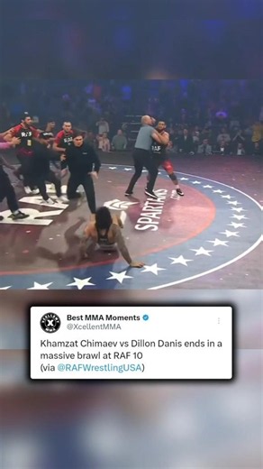 Khamzat Chimaev vs Dillon Danis ends in brawl at ‪@RAFwrestling‬