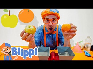 What's Heavier? Apples VS Oranges! | Blippi Learns | Learn Colors and Science with Blippi! - Videos For Kids