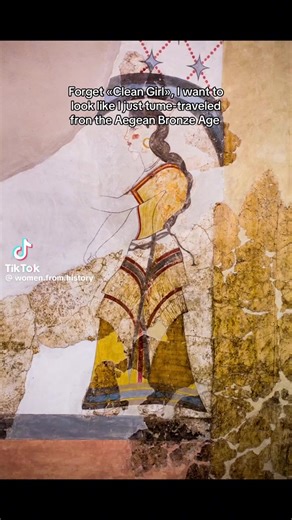 Aegean Bronze Age fashion” (roughly 3000–1100 BCE, covering Minoan Crete, Cycladic islands, and Mycenaean Greece) was bright, layered, structured, and surprisingly modern. Women wore fitted bodices, often leaving the chest uncovered in Minoan art, paired with tiered, flounced skirts. Men favored short kilts or wrap skirts, sometimes with belts and decorative panels, built for agility and display. Color mattered. Indigo blues, saffron yellows, reds, and earth tones dominated. Textiles were usuall