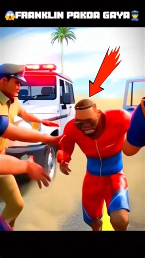 👮‍♂️ Franklin ko police 🚨 ne Indian Bikes Driving 3D me pakad liya 🤯 |#gta #shorts