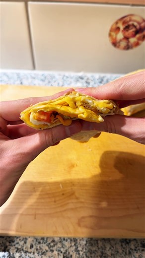 Delicious Egg Wrap with Hummus and Cheese
