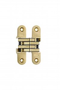 SOSS Invisible Hinge Model 216, 20 Minute Fire Rated, Zinc, Bright Brass Exterior Finish, Model Number 216US3