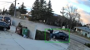 Watch Fresno resident narrowly avoid a collision with a speeding car