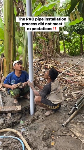 The PVC pipe installation process did not mert expectations #processinstallationpipe #manualdrilling #fyp | Supriadi Biltop