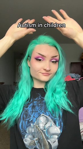 not all children who do these are autistic and not all autistic children do these! I didn’t have language delays but knew an autistic kid who did ❤️ #fyp #foryou #viral #trending #autism #autistic #actuallyautistic #autismawareness #nonbinary #theythem #bluehair #greenhair #autismacceptance #stimming #toewalking #children