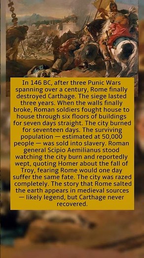 Rome Didn't Just Defeat Carthage. They Burned It for 17 Days and Salted the Earth.