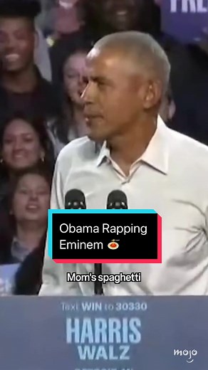 Obama rapping about mom’s spaghetti was not on my 2024 bingo card 🍝 #obama #kamalaharris #eminem #rap #loseyourself