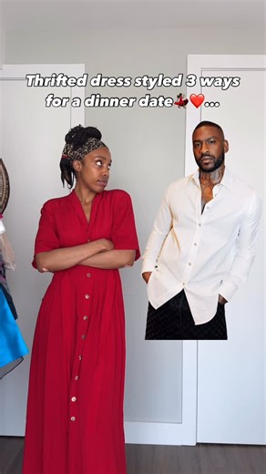 Brownie Brown on Instagram: "Which one are we wearing on our imaginary date with #skepta 😍😂. Thrifted dress styled 3 ways. No cutting✂️ or sewing🪡❤️ #highfashionthrift #stylearchitect #explorepage #upcycle #fashionreel #trending #reimagined #upcycling #outfitinspiration #hacks #fashionhacks #tutorial #datenight #glorilla"
