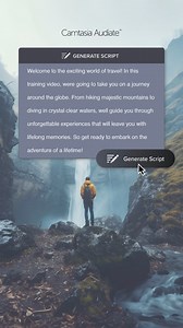 Our new AI script generator does the hard stuff, so you have time to do the fun stuff. | Camtasia