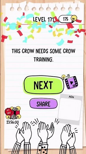 Brain Test Level 171 Answer | Poor crow is unable to eat the walnut