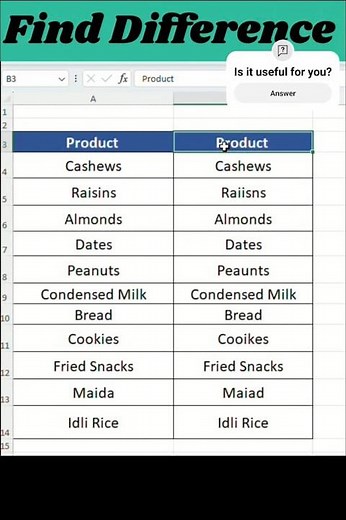 How to Find Differences in Excel | Easy Step-by-Step Tutorial#excel_analyticsa2z