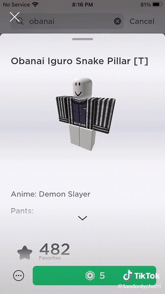 Reply to @xplayer_ Obanai Iguro (Demon Slayer) Roblox outfit! #roblox #robloxtiktok #robloxoutfits #fyp #fypシ #anime #demonslayer #obanai #iguro #iguroobanai #obanaiiguro #viral