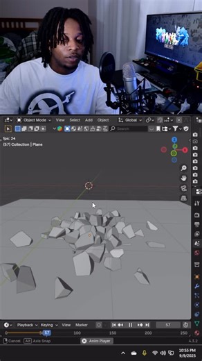 Led on Instagram: "Blender 3d | Breaking Objects 😤🌎🧩🪨 This is one of the many great tools apart of the quick effects tab, it’s very simple just a few steps to prepare and then you’re good to go, destroying in just a few clicks 🤝❗️ #blender3d #blenderrender #blenderart #blendertutorial #blenderartist #blendereevee #blenderanimation #blenderanimation"