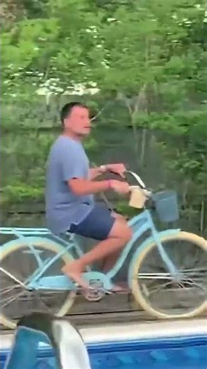 Epic Pool Dive! Cruiser Bike Fail #shorts