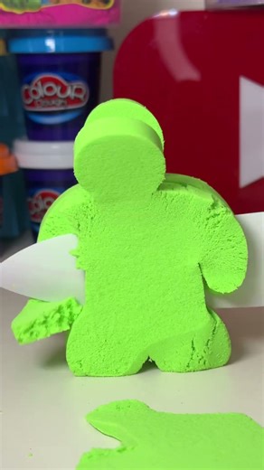 Cutting Kinetic Sand with a Knife ✂️💜 | The Sound Is TOO Relaxing 😳 ASMR #shorts