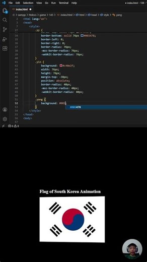 Coding a Flag of South Korea Wave Animation