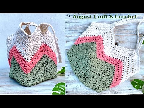 CROCHET BAG : Super Easy DIY Crochet Bucket Bag | Crochet granny square tote bag.