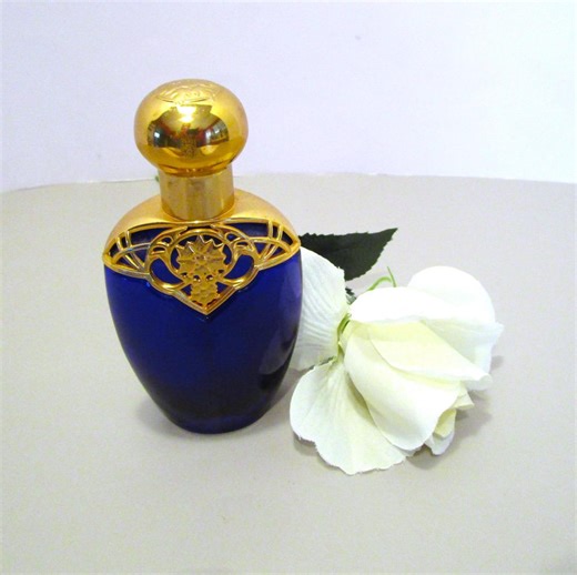 Avon Cobalt Blue Glass Mesmerize Cologne/perfume Bottle Gold Filigree 70s EMPTY BOTTLE - Etsy