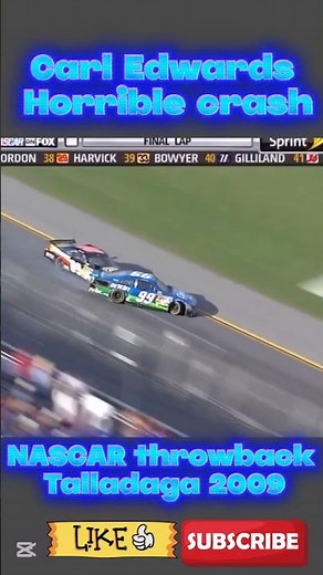 NASCAR throwback Carl Edwards Horrible crash at Talladega 2009 #nascar #racing