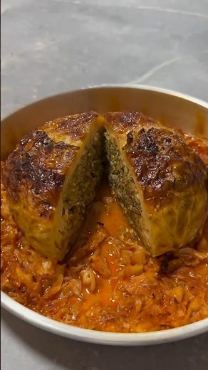Whole Stuffed Cabbage with Spiced Beef and Rice