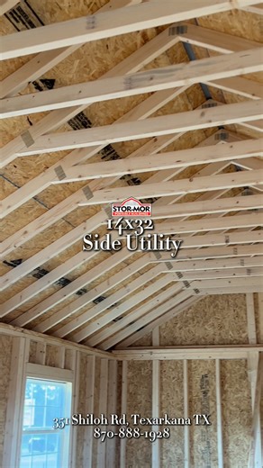 Integrity Outdoors TXK on Instagram: "🏡 14x32 Side Utility — So Many Possibilities 🏡 This 14x32 side utility building is a great option if you’re looking to create a tiny home, home office, studio, or backyard retreat. With its spacious layout and practical design, it’s the perfect blank canvas to finish out exactly how you need. Whether you’re adding workspace, extra living space, or a quiet getaway in your backyard, this building gives you the flexibility to make it your own. 📍 Integrity Ou