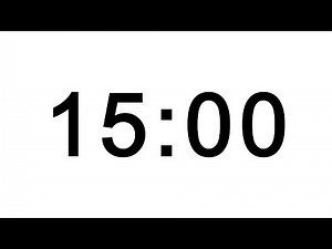 Arial 15 Minute Countdown On White Background - FREE DOWNLOAD
