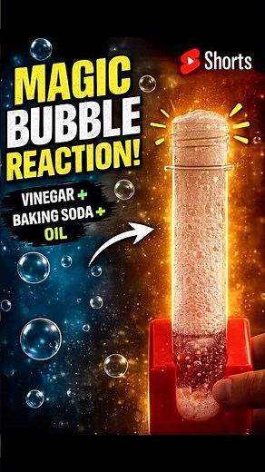 Magic Bubble Reaction 🔥 | Vinegar + Baking Soda + Oil Experiment VOLCANO