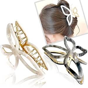 Large Butterfly Hair Claw Clip for Women - Secure Hold Metal Hair Clips for Thick Hair - Elegant Butterfly Design Hair Accessories for Styling (4.33 Inch, Multiple Colors)