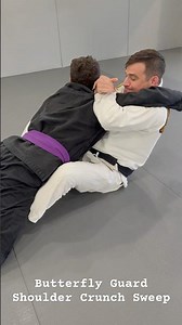 The shoulder crunch sweep is a must have technique from butterfly guard. #bjj #jiujitsu #blackbelt