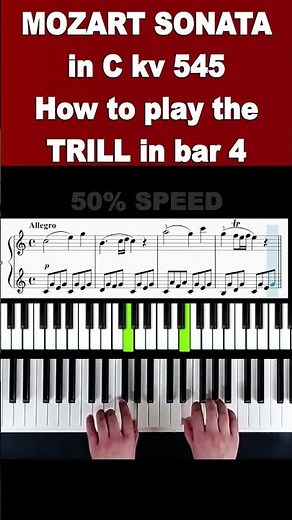 Mozart K545: How to play the Bar 4 Trill (Normal + Slow) 🎹