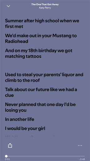 The One That Got Away Lyrics by Katy Perry