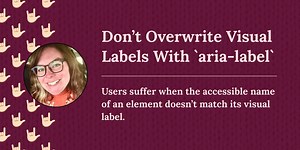 Don't Overwrite Visual Labels With `aria-label` | Ashlee M Boyer