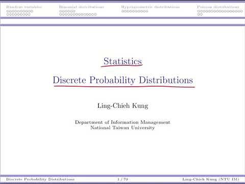 【機率與統計】第三講：離散機率分佈 #1 Probability distributions