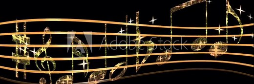 4K Music Note Animation for melody sound and orchestra concert. notes, clefs, and other musical staff symbols fly in colorful light rays for the intro, concert, titles, credits, show, portfolio, scree