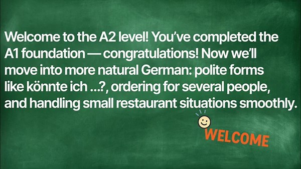 German A2 – Lesson 1 (Restaurant)