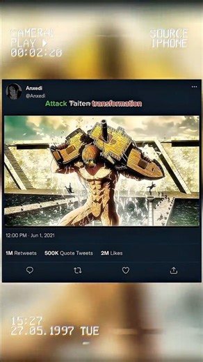 Attack Taiten transformation #attackontitan #viral #shots