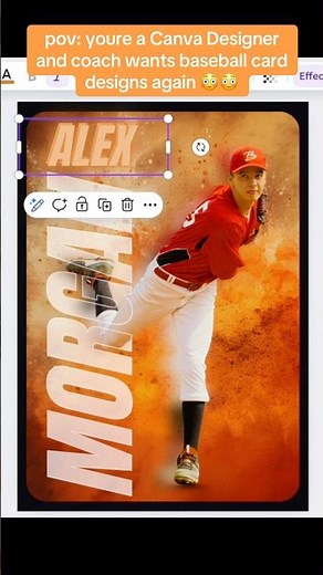 Designing a baseball card template in Canva #sportsphoto #seniorphotos #baseballedit