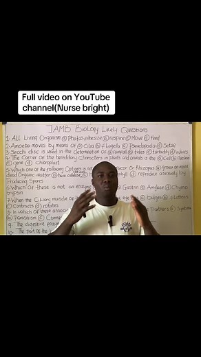 JAMB Biology Practice Questions Explained Clearly