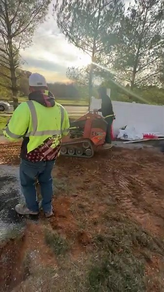 Water and backfill inground fiberglass pool